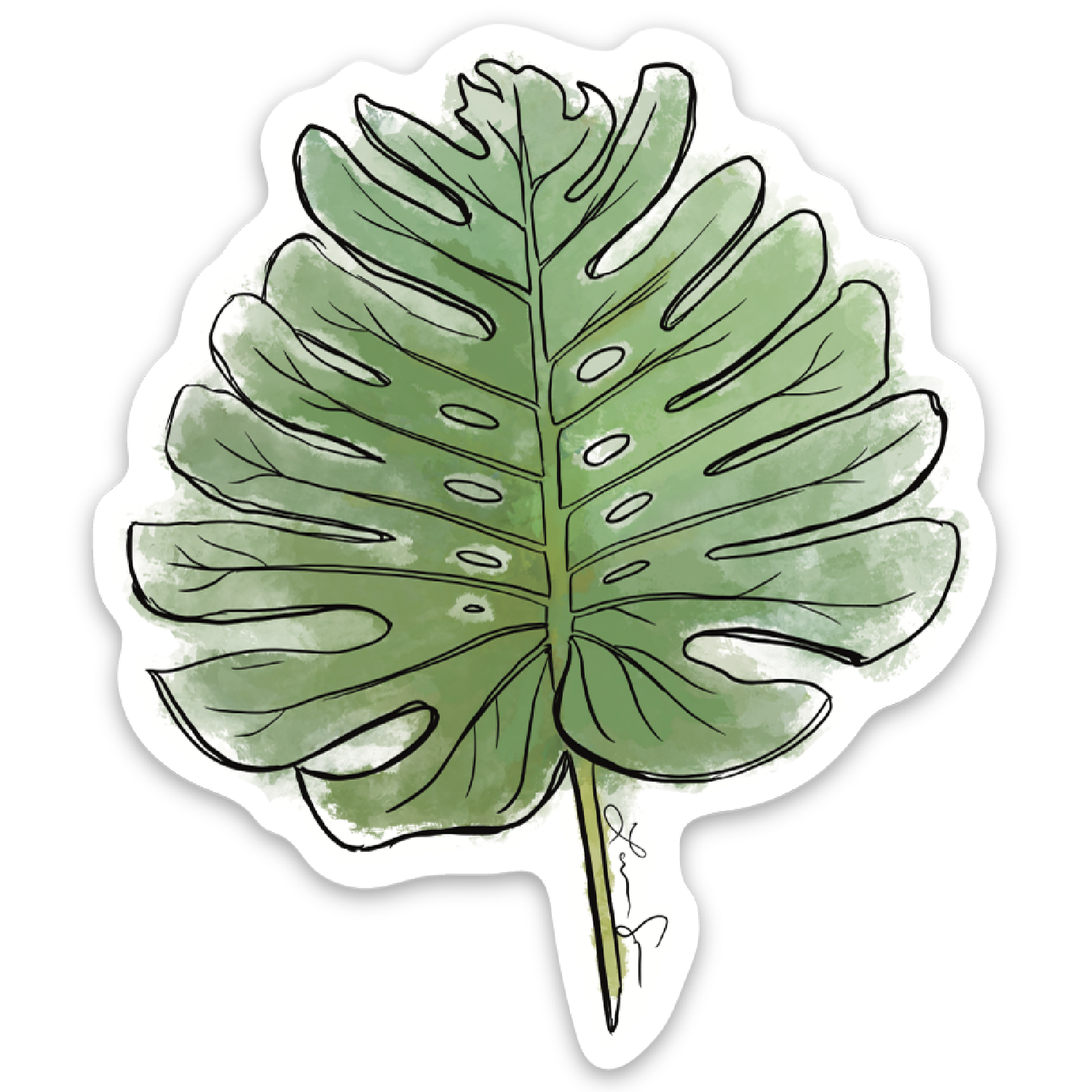 monstera sticker Monstera Leaf Sticker