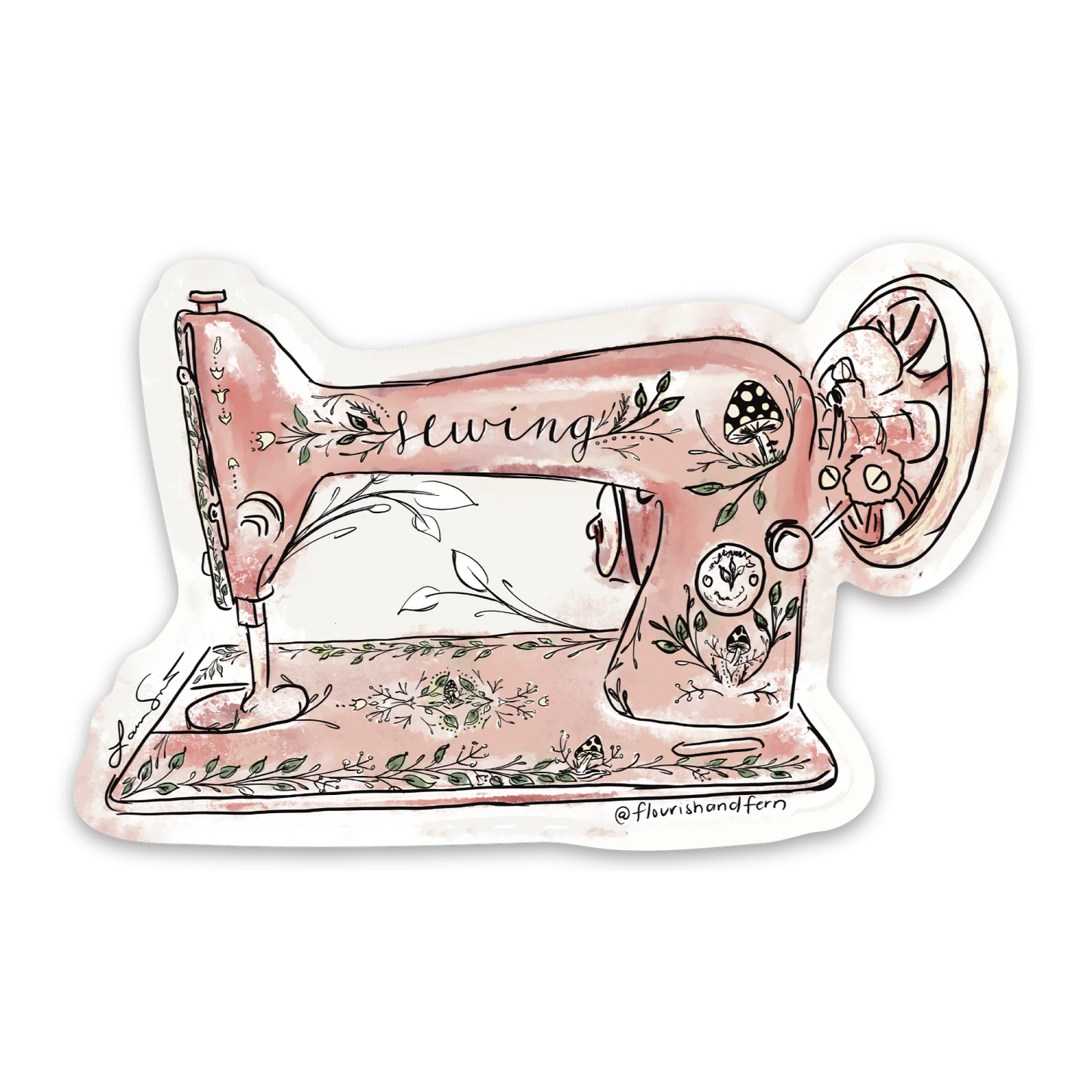 Vintage Sewing Machine Sticker