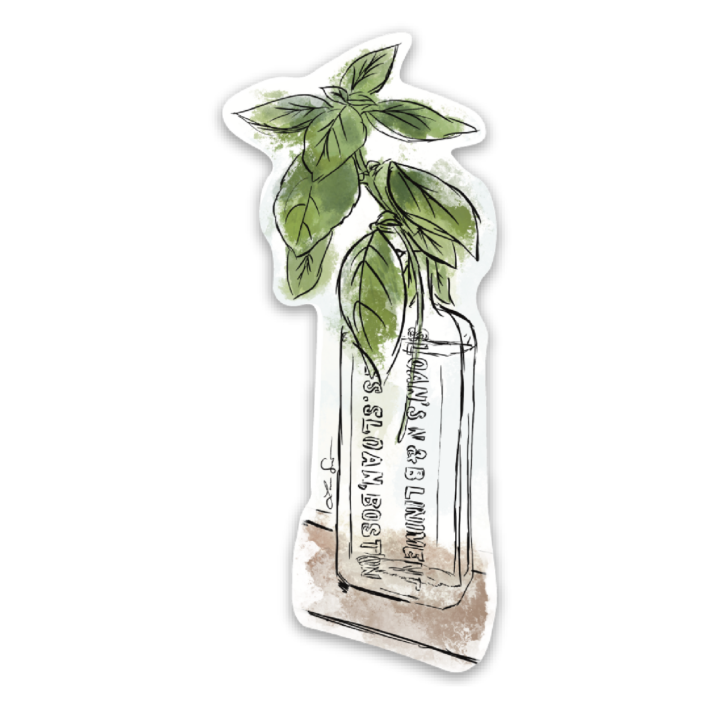 Windowsill Basil Sticker