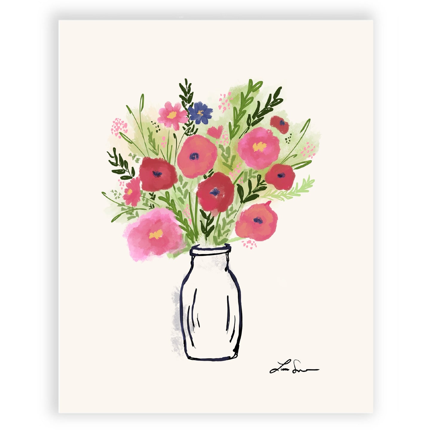 Spring Flowers in Vase Art Print