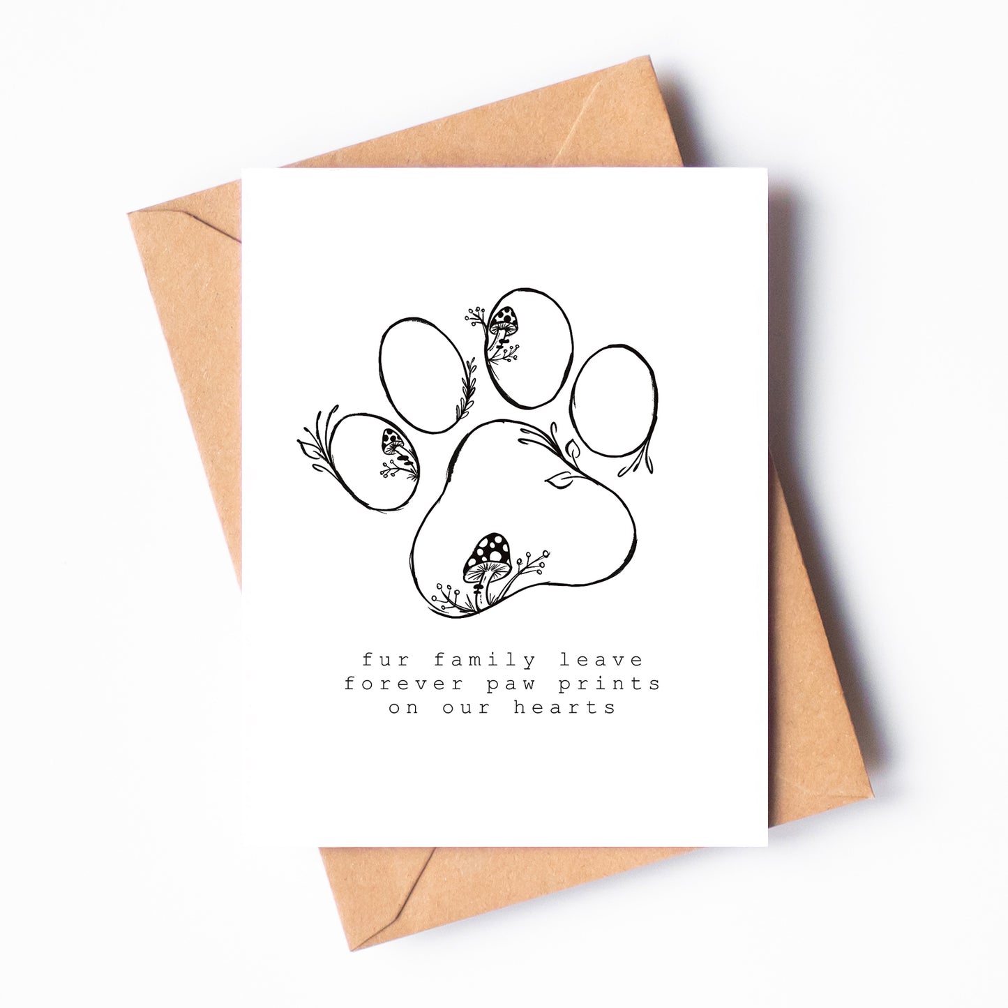 Fur Family Paw Print Greeting Card