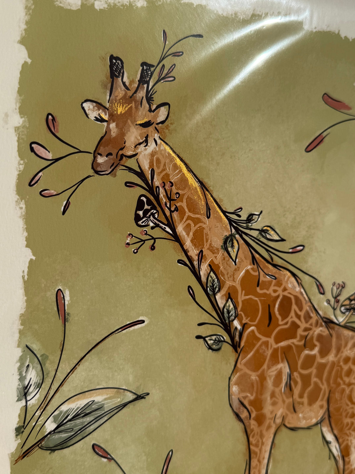 Giraffe in Green | Shimmer Series