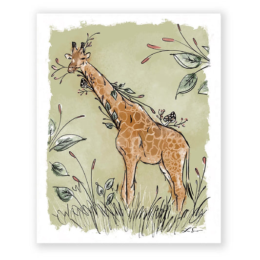 Giraffe in Green | Shimmer Series