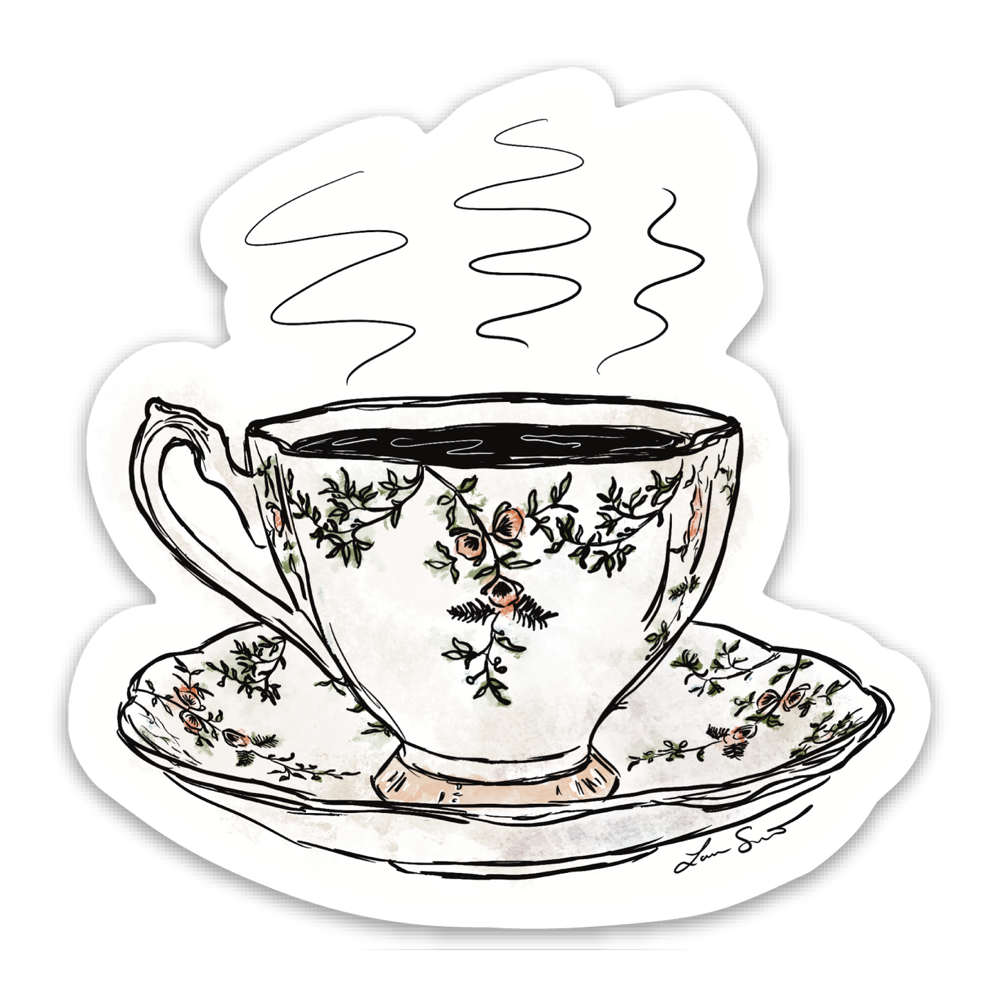 Vintage Teacup Sticker