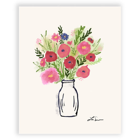 Spring Flowers in Vase Art Print