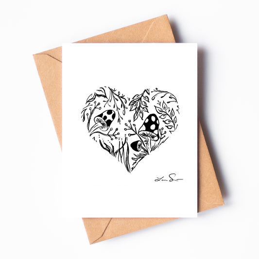 Mushroom Heart Greeting Card