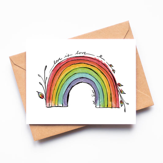 Rainbow Love is Love Greeting Card