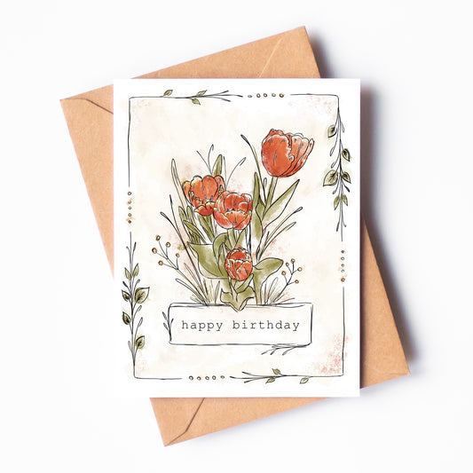 Birthday Tulips Greeting Card