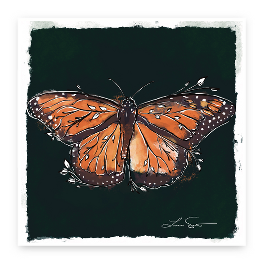 Butterfly (Midnight Background) Art Print