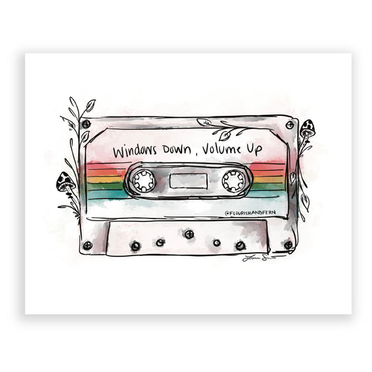 Retro Cassette Tape Art Print