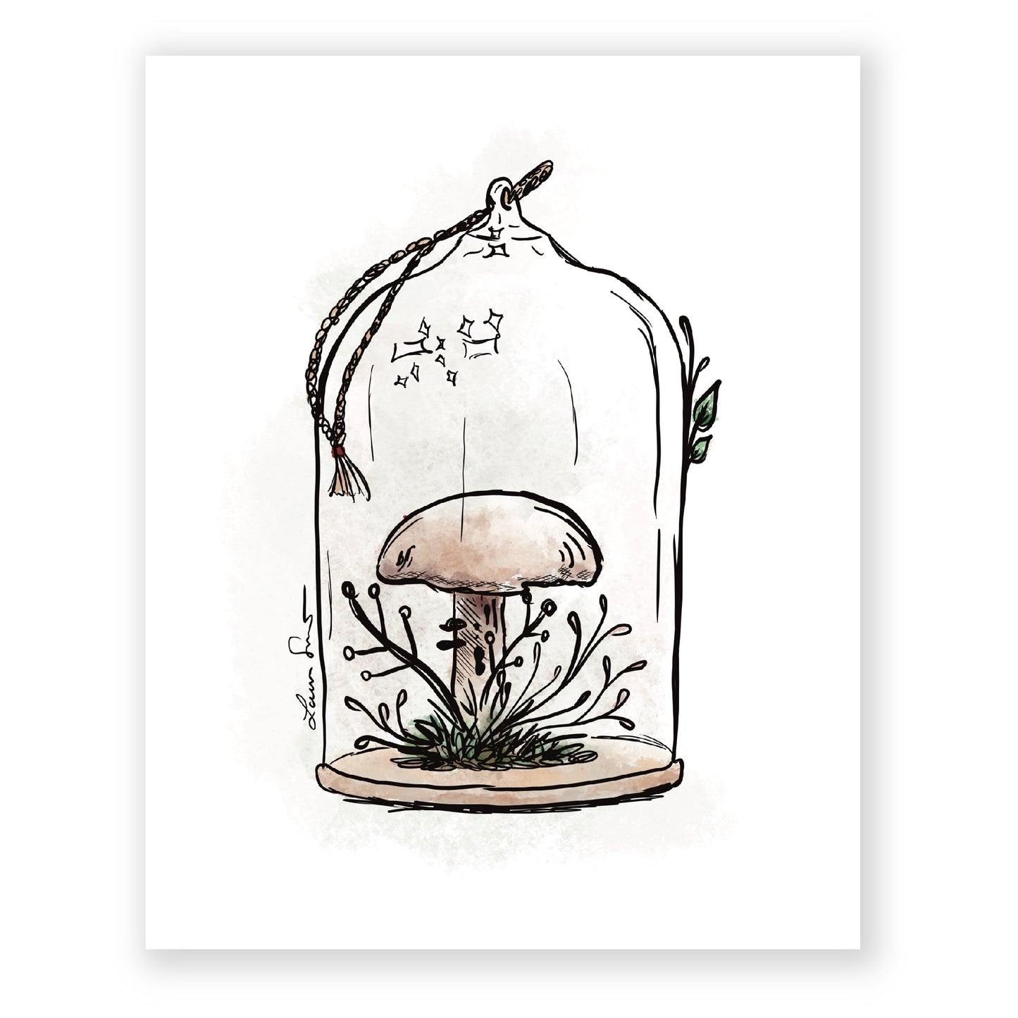 Mushroom Cloche Art Print