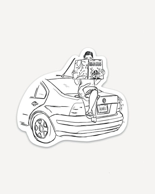 Retro Road Trip Atlas Sticker